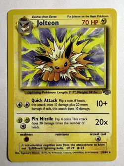 Pokemon TCG Jolteon Jungle Card 20/64 Regular Rare Non-Holo Unlimited NM - Image 1