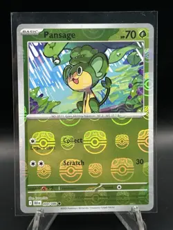 Pansage - 004/086 Master Ball Reverse Holo Black Bolt Pokemon Tcg Cards English - Image 1