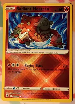 Pokemon TCG Radiant Heatran Astral Radiance Holo Card 027/189 - Image 1