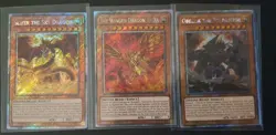 Egyptian God Cards Set Obelisk Slifer Winged Ra YuGiOh RA03 Platinum Secret NM- - Image 1