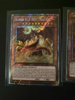 Egyptian God Cards Set Obelisk Slifer Winged Ra YuGiOh RA03 Platinum Secret NM- - Image 2