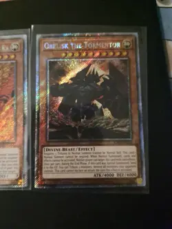 Egyptian God Cards Set Obelisk Slifer Winged Ra YuGiOh RA03 Platinum Secret NM- - Image 4