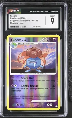 CGC 9 MINT Gloom 2008 Legends Awakened 97/146 Reverse Holo Pokemon Card - Image 1