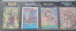 BANDAI TCG 4-Card Promo Set, Dragonball/Digimon/One Piece/Battle Spirits Saga - Image 1