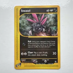 Pokemon Card Sneasel 110/147 Aquapolis Regular Common NM - Image 1