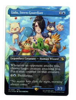 Lulu, Stern Guardian (Borderless) (Chocobo Track Foil) R 467 Commander: FF MTG - Image 1
