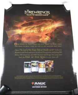 (Foil) Lord of the Rings: The One Ring Promo Poster (MTG) 18x24 (w/ Pin Holes) - Image 1