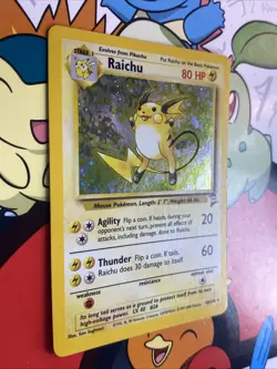 Raichu 16/130 Base Set 2 Holo Rare Pokemon TCG - LP+ Swirl - Image 2