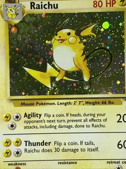 Raichu 16/130 Base Set 2 Holo Rare Pokemon TCG - LP+ Swirl - Image 3