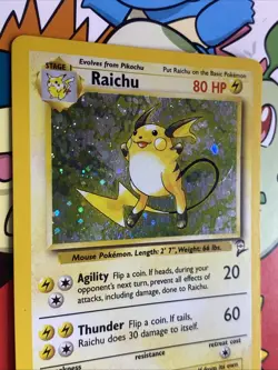 Raichu 16/130 Base Set 2 Holo Rare Pokemon TCG - LP+ Swirl - Image 4