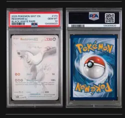 2025 POKEMON WHT EN-WHITE FLARE BLACK WHITE RARE #173 RESHIRAM EX PSA 10 - Image 1