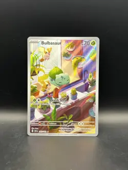 Pokemon TCG Stellar Crown Bulbasaur #143 Illustration Rare NM - Image 1