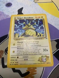 Pokemon TCG Holo Lt. Surge's Electabuzz 6/132 DMG/HP Gym Heroes 2000 English - Image 2