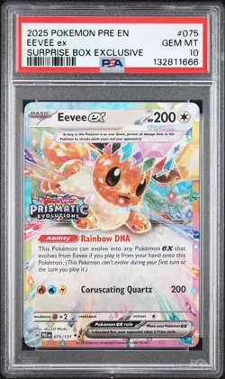 2025 Pokemon Prismatic Evolution Eevee EX Surprise Box Exclusive PSA 10 - Image 1
