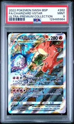 PSA 9 Pokemon TCG 2022 Swsh Black Star Promo #262 Fa/Charizard Vstar MINT - Image 1