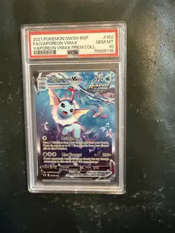Pokemon Vaporeon VMAX Premium Coll. Full Art Promo SWSH182 PSA 10 Gem Mint - Image 1