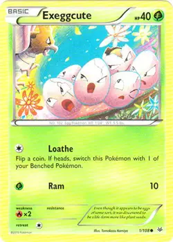 Pokemon - Exeggcute - 1/108 - Common - XY - Roaring Skies - NM - Image 1