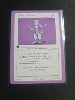 1st Edition Pokederp Meowtoo - Mewtwo 38/38 Fan Art Custom Derpy Card Series 2 - Image 1