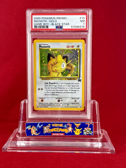 2000 Pokemon Black Star Promo Game Boy MEOWTH holo Card #10 PSA 7 - Image 1