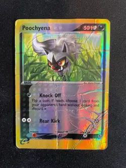 Poochyena 64/109 Ruby and Sapphire Reverse Holo Damaged Pokemon Card - Image 1