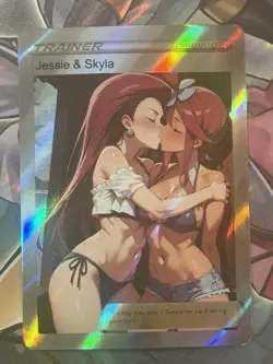 Pokemon Jessie & Skyla Anime Waifu Custom DIY Trainer Art Pokemon card - Image 1