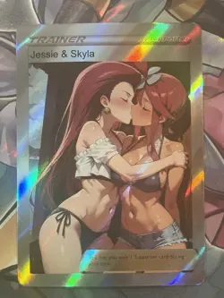 Pokemon Jessie & Skyla Anime Waifu Custom DIY Trainer Art Pokemon card - Image 2
