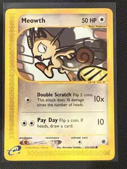 MEOWTH - 121/165 Expedition Base Set - Regular Common - Pokemon TCG Card - Image 1