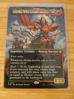 MTG Alesha, Who Laughs at Fate (Borderless) 0343 Foundations M/NM Free UK P&P - Image 1