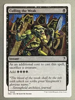 MTG / Culling the Weak / MB2 / #40 / Regular (White Border) / Common / NM - Image 1