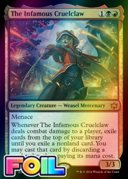 x1 The Infamous Cruelclaw BLB Bloomburrow MTG 219 FOIL MYTHIC M/NM 1x - Image 1