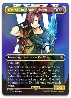 G'raha Tia, Scion Reborn (Borderless) #203 (Foil) NM Final Fantasy FIC Magic MTG - Image 1