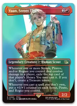 Vaan, Street Thief (Borderless) #390 (Foil) (NM) Final Fantasy FIN Magic MTG - Image 1