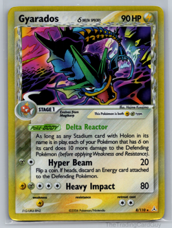 Rare 2006 Pokemon TCG EX Holon Phantoms Delta Species Gyarados #8/110 - HP/DMG - Image 1