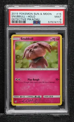 Snubbull Pokemon Sun & Moon Detective Pikachu PSA 9 MINT - Image 1