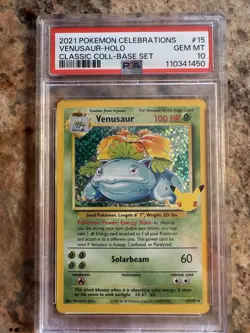 2021 Pokemon Celebrations Venusaur Holo Classic Collection PSA 10 GEM MINT - Image 1