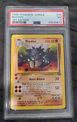 1999 Pokemon Jungle Rhydon #45 PSA 7 - Image 1