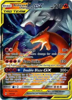 Moderately Played Reshiram & Charizard Tag Team GX - 20/214 - Ultra Rare Pokemon - Image 1