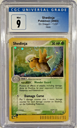 CGC 9- MINT - SHEDINJA 11/97 - 2003 Pokemon EX Dragon Holo Rare - LOW POP - Image 1