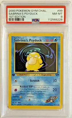 PSA 8 2000 Pokemon Gym Challenge - Sabrina’s Psyduck - 1st Edition - Image 1