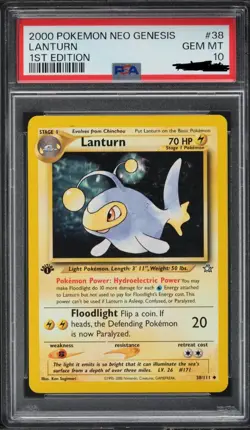 2000 Pokemon Neo Genesis 1st Edition Lanturn #38 PSA 10 GEM MINT - Image 1