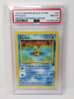 Pokemon Black Star Promo Psyduck #20 PSA 8 - Pokemon League Promo - Image 1