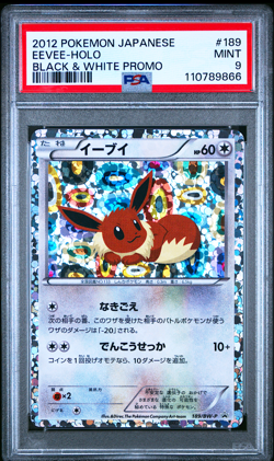 PSA 9 Eevee 189/BW-P Black White Promo Japanese Pokemon Card 2012 - Image 1