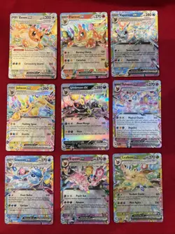 9 Card Eeveelution EX Complete Set NM Prismatic Evolutions Umbreon Eevee English - Image 1