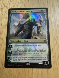 Ajani Valiant Protector Foil MTG Magic the Gathering Card LP - Image 1
