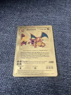 Pokemon TCG Charizard Gold Foil Card 4/102 Near Mint Condition - Image 1