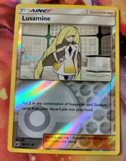 Lusamine 96/111 Reverse LP Crimson Invasion Sun Moon 2017 Pokemon Card - Image 1