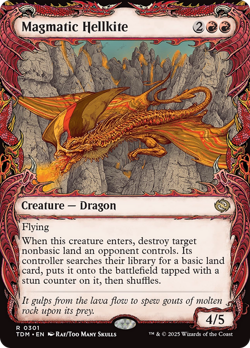x1 Magmatic Hellkite TDM Tarkir Dragonstorm MTG 301 SHOWCASE RARE M/NM 1x - Image 1