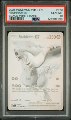2025 Pokemon Reshiram ex 173/086 Sv: White Flare Holo PSA 10 - Image 1