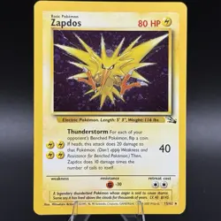 Zapdos Holo Rare Fossil Unlimited 15/62 Pokemon TCG WOTC Vintage LP ? - Image 1