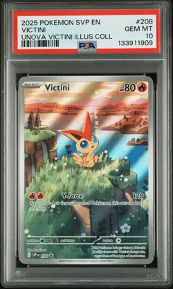 2025 Pokemon SVP 208 Victini UNOVA Illustration Collection PSA 10 - Image 1
